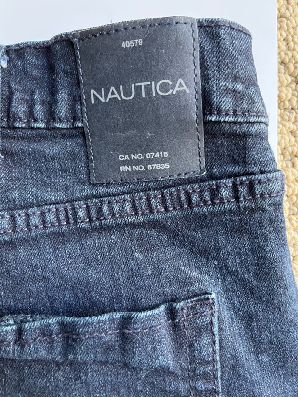 Men's Nautica Stretch Straight Jeans, Indigo, 40x30